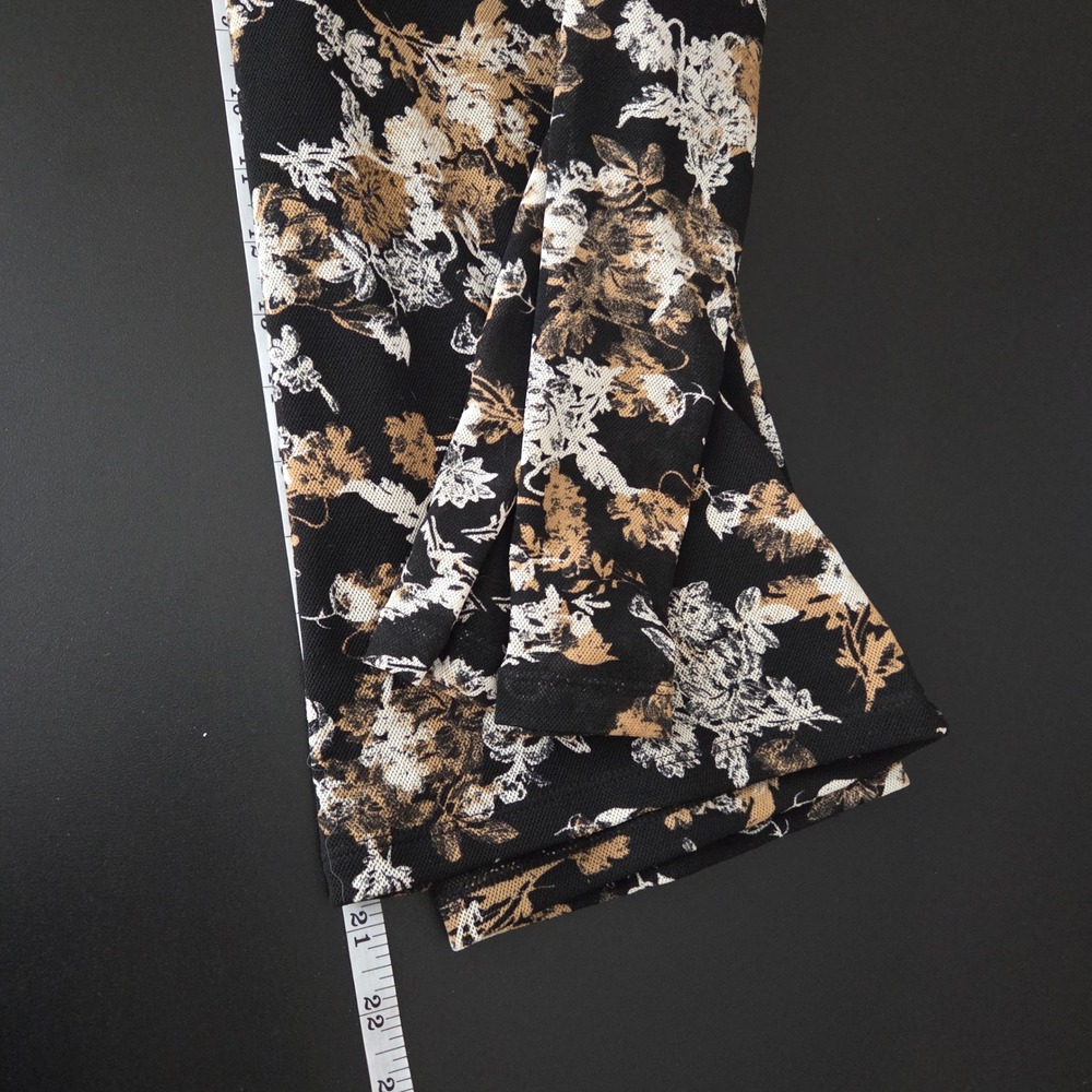 Vtg Rena Rowan Floral Mesh Top Black Brown White 3/4 Sleeve Top S Whimsigoth Y2K - Picture 7 of 8